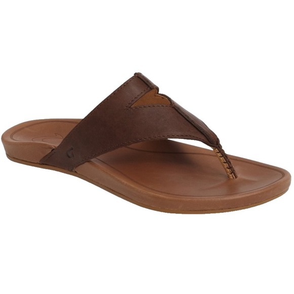OluKai Shoes - Olukai Lala Thong Sandals Brown Leather Womens 9 EU 39